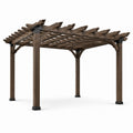 Pergola en bois de chêne foncé avec accents métalliques 300x400 cm
