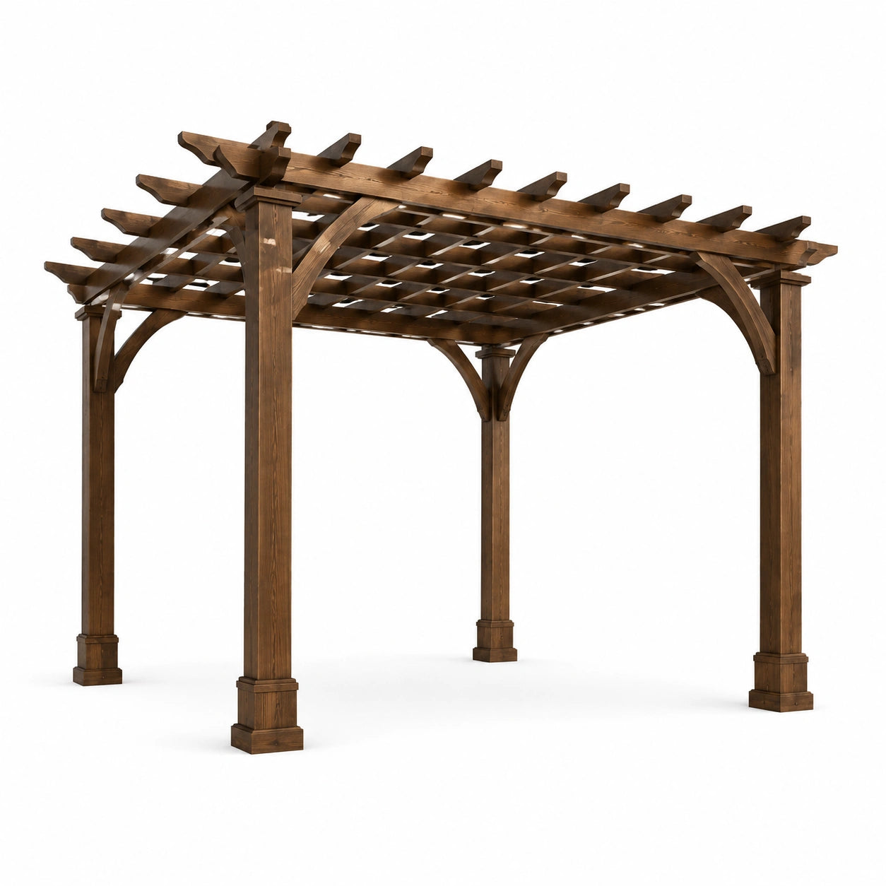 Pergola rectangulaire en bois de pin marron 300x300x250 cm