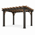 Pergola en bois de pin massif 300x400 cm brun et naturel