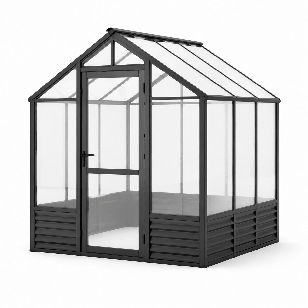 Serre en aluminium et polycarbonate 6 mm gris 190x190x209 cm