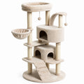 Arbre à chat en peluche et sisal naturel beige 140 cm