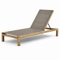 Chaise Longue en Bois de Teck et Textilène Taupe