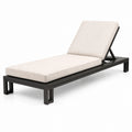Chaise longue extérieure aluminium et polyester beige 200x70x35 cm