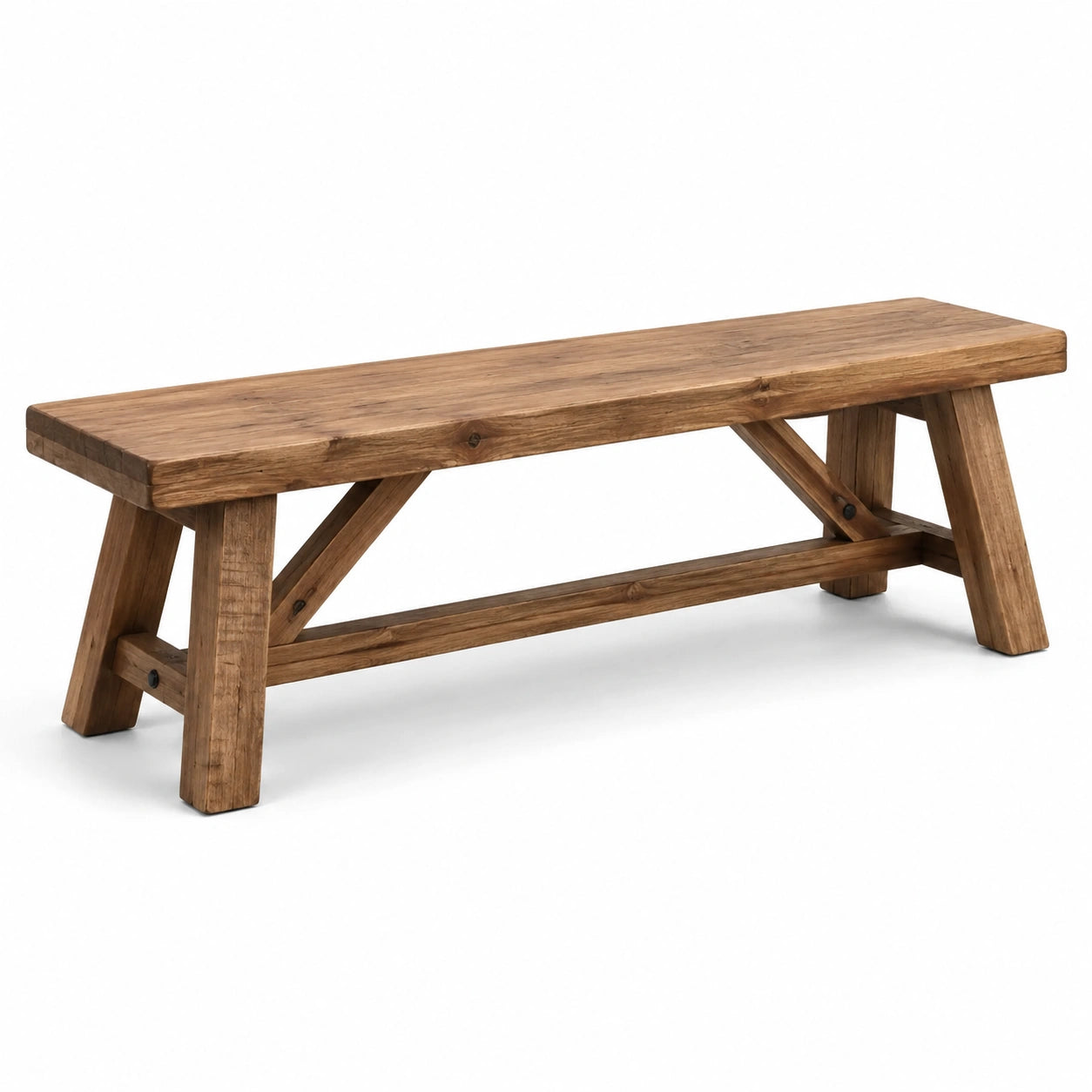 Banc en bois d'acacia massif brun 180x35x45 cm
