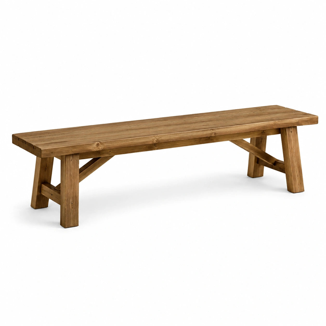 Banc rectangulaire en bois de pin 200 cm