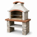 Barbecue en pierre et brique avec grille inox