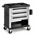 Chariot à outils en acier et plastique avec 4 tiroirs et roulettes