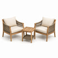 Ensemble de fauteuils en bois et corde avec table basse